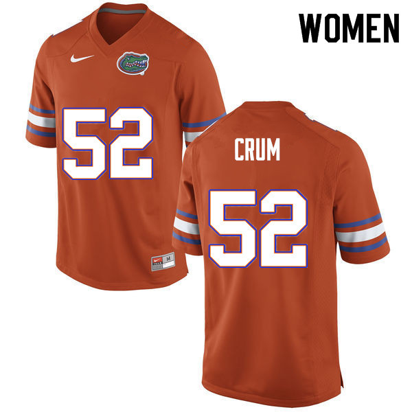 Women #52 Quaylin Crum Florida Gators College Football Jerseys Sale-Orange